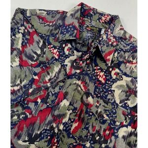 Vintage‎ Ruddock Bros Shirtmakers  All Over Print Western Shirt Men's 16/34 XL